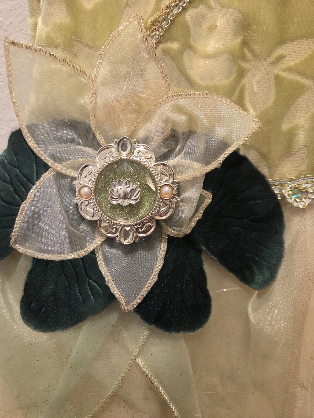 Disney Light Green and Gold Tulle Princess Dress - Picture 3 of 6
